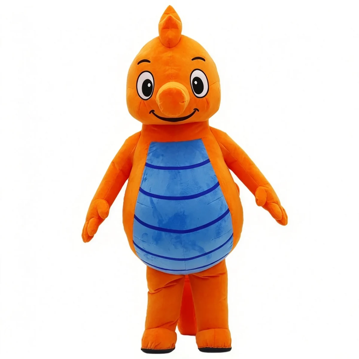 Orange Dinosaur Mascot — inflatable mascot costume, factory photo