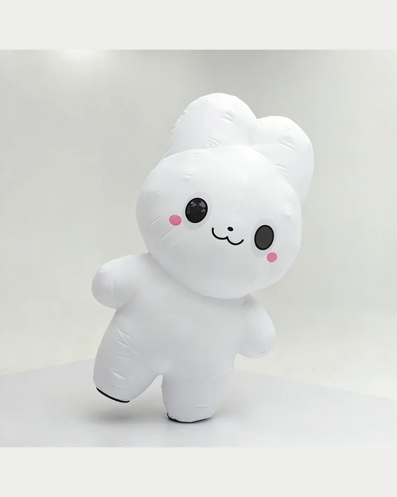White Cute Bunny Mascot