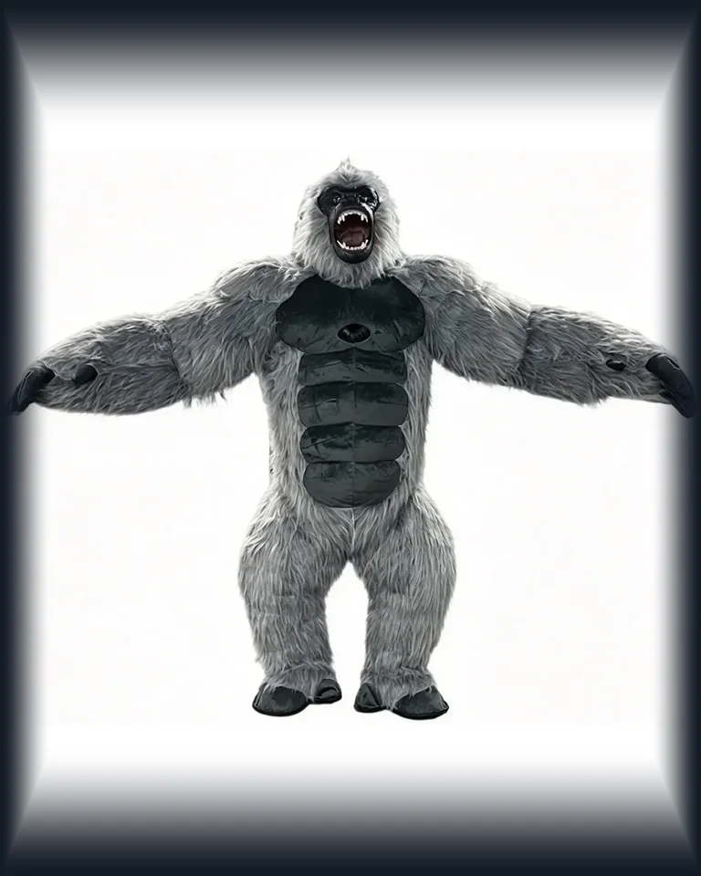 Grey Gorilla Mascot