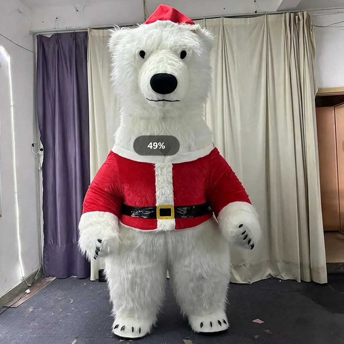 Christmas Polar Bear Mascot — inflatable mascot costume, factory photo