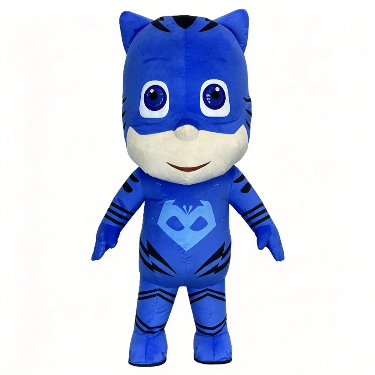 Blue Cat Hero Mascot — inflatable mascot costume, factory photo