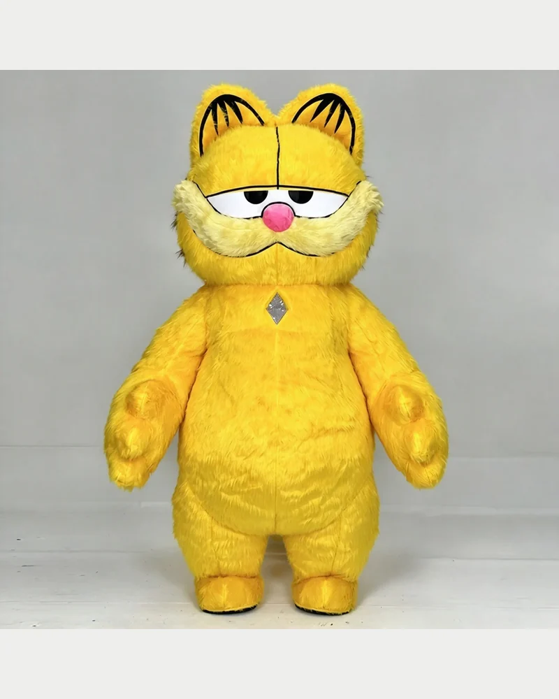 Yellow Lazy Cat Mascot
