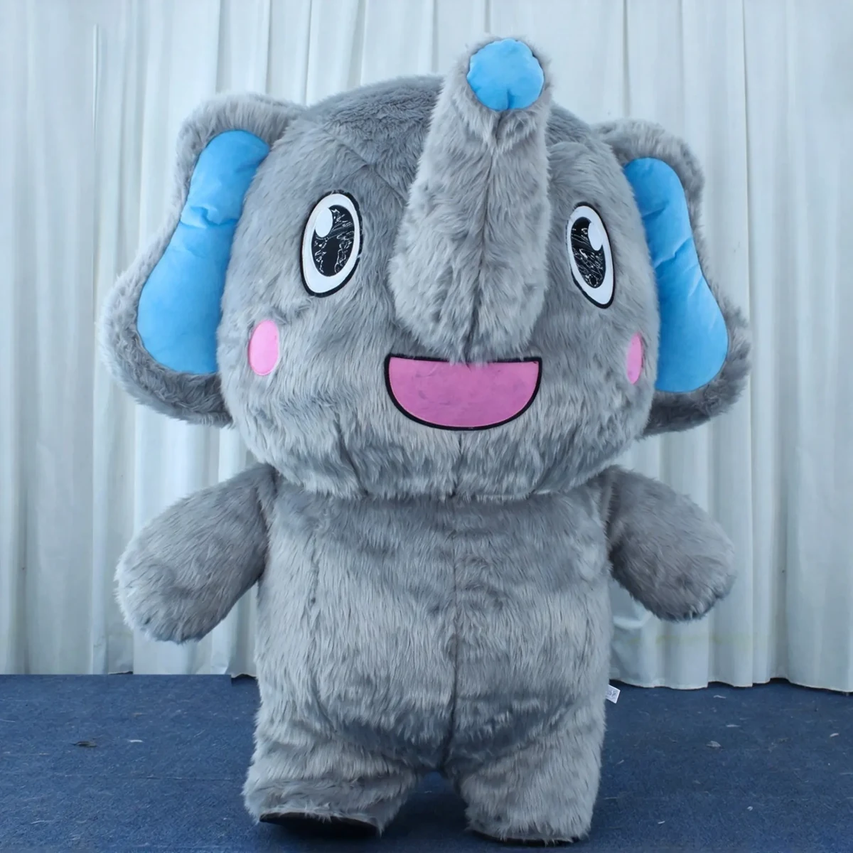 Grey Baby Elephant Mascot — inflatable mascot costume, factory photo