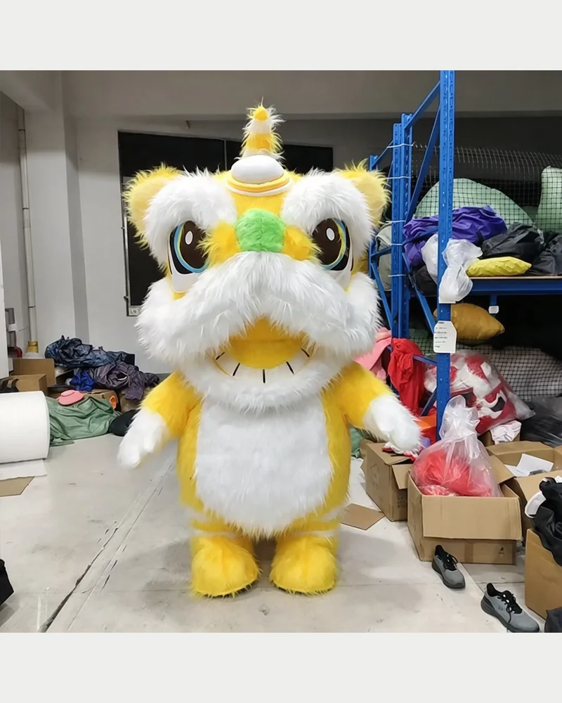 Yellow Lion Dance Mascot