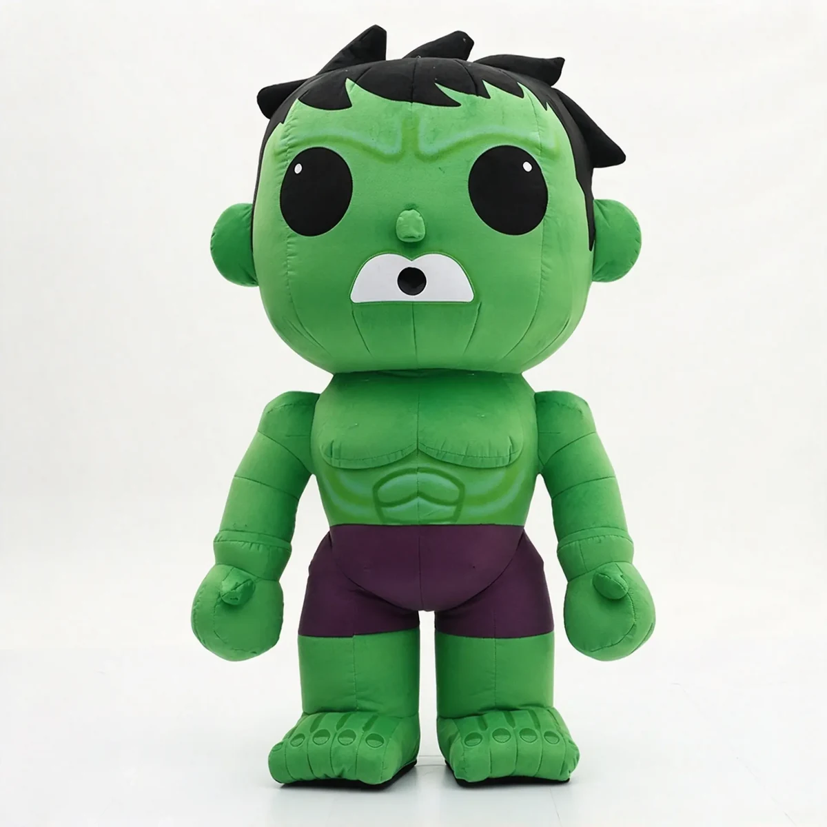 Cute Green Strongman Mascot — inflatable mascot costume, factory photo