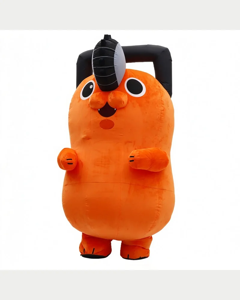 Orange Saw Head Creature Mascot
