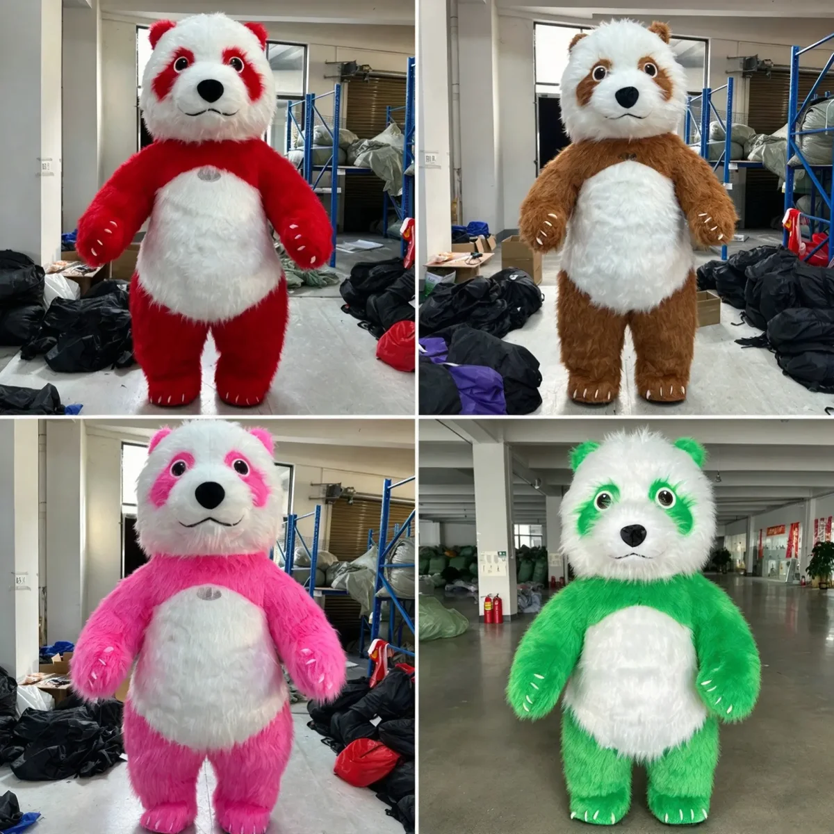 Panda Mascot — Color Collection — inflatable mascot costume, factory photo