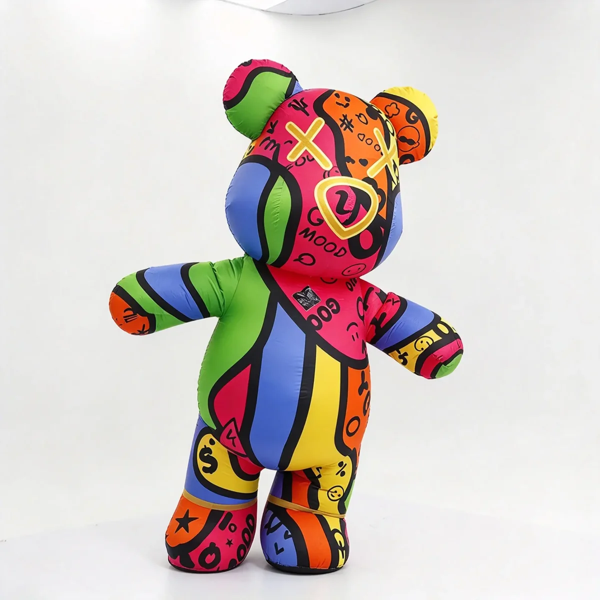 Graffiti Bear Mascot — Multicolor — inflatable mascot costume, factory photo