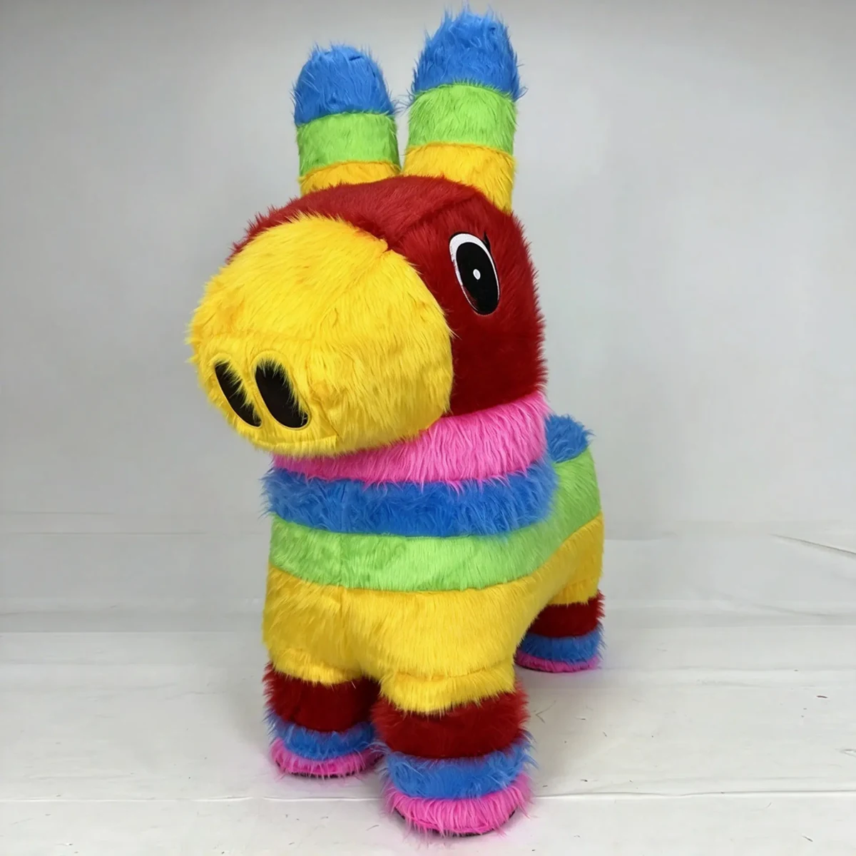 Rainbow Donkey Mascot — inflatable mascot costume, factory photo