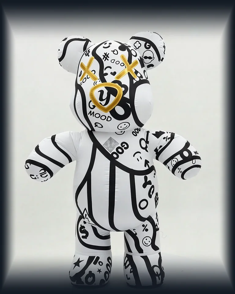 Graffiti Bear Mascot — White