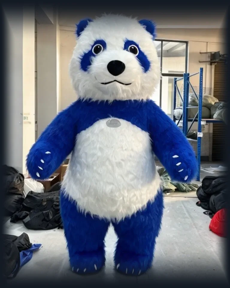 Blue Panda Mascot