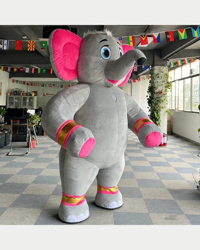 Pink Parade Elephant Mascot