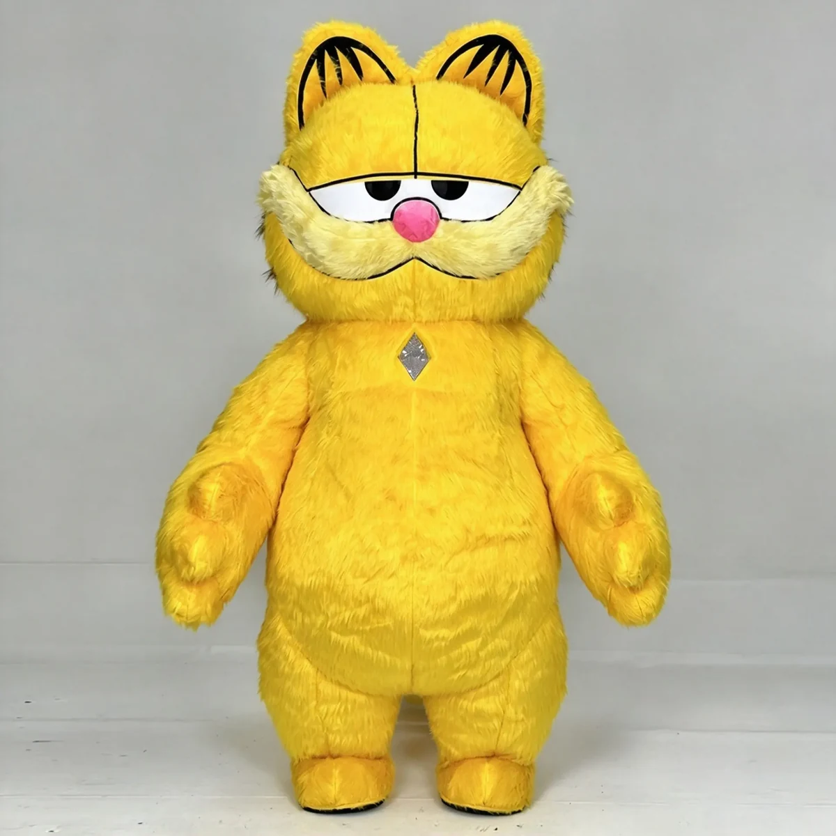 Yellow Lazy Cat Mascot — inflatable mascot costume, factory photo