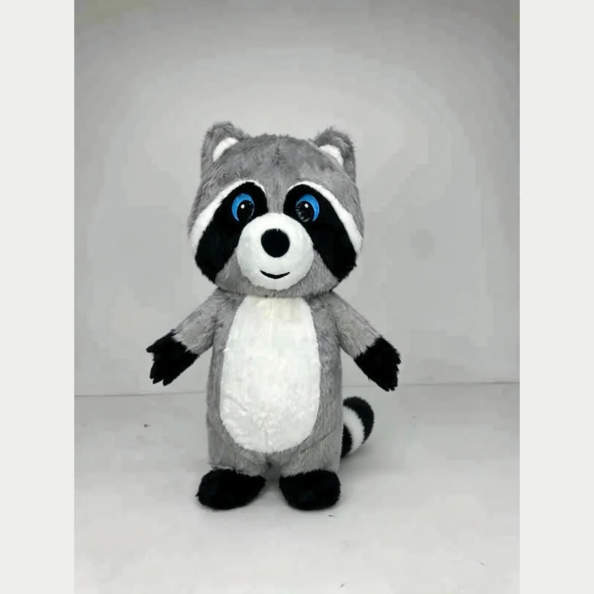 Grey Raccoon Mascot — inflatable mascot costume, factory photo