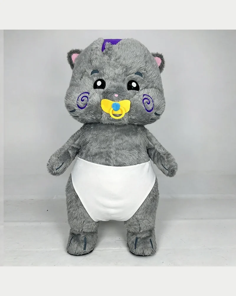 Grey Baby Cat Mascot