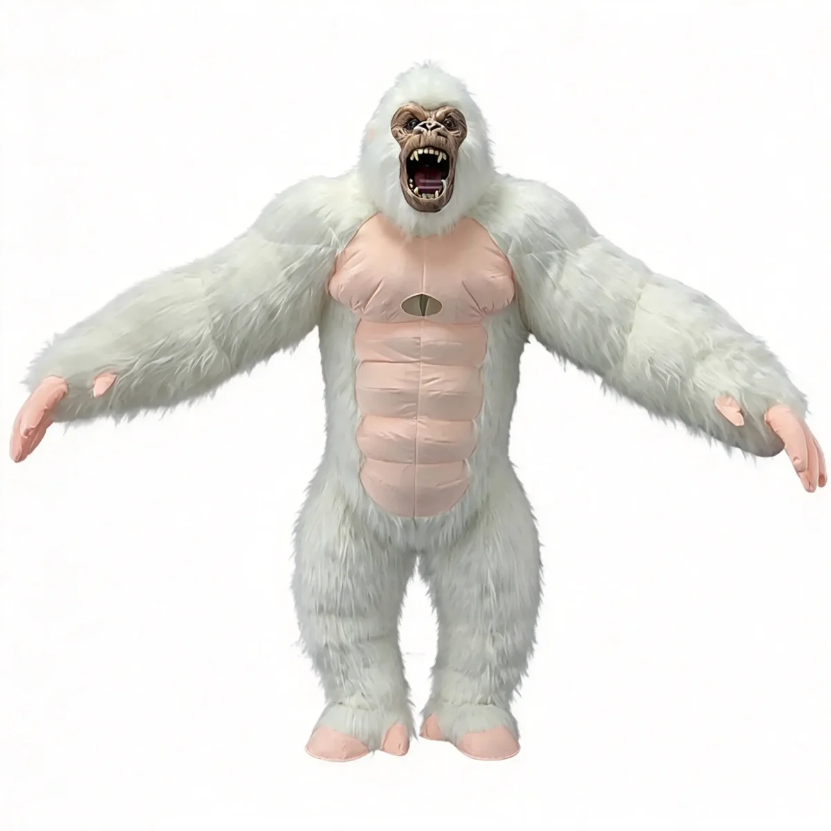 White Yeti Gorilla Mascot — inflatable mascot costume, factory photo