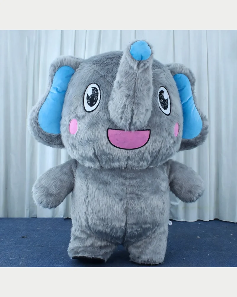 Grey Baby Elephant Mascot