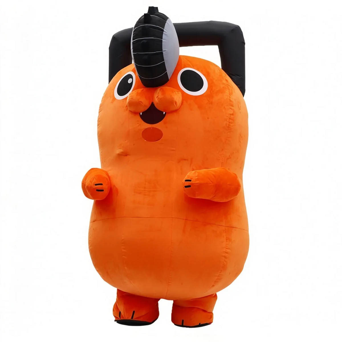 Orange Saw Head Creature Mascot — inflatable mascot costume, factory photo