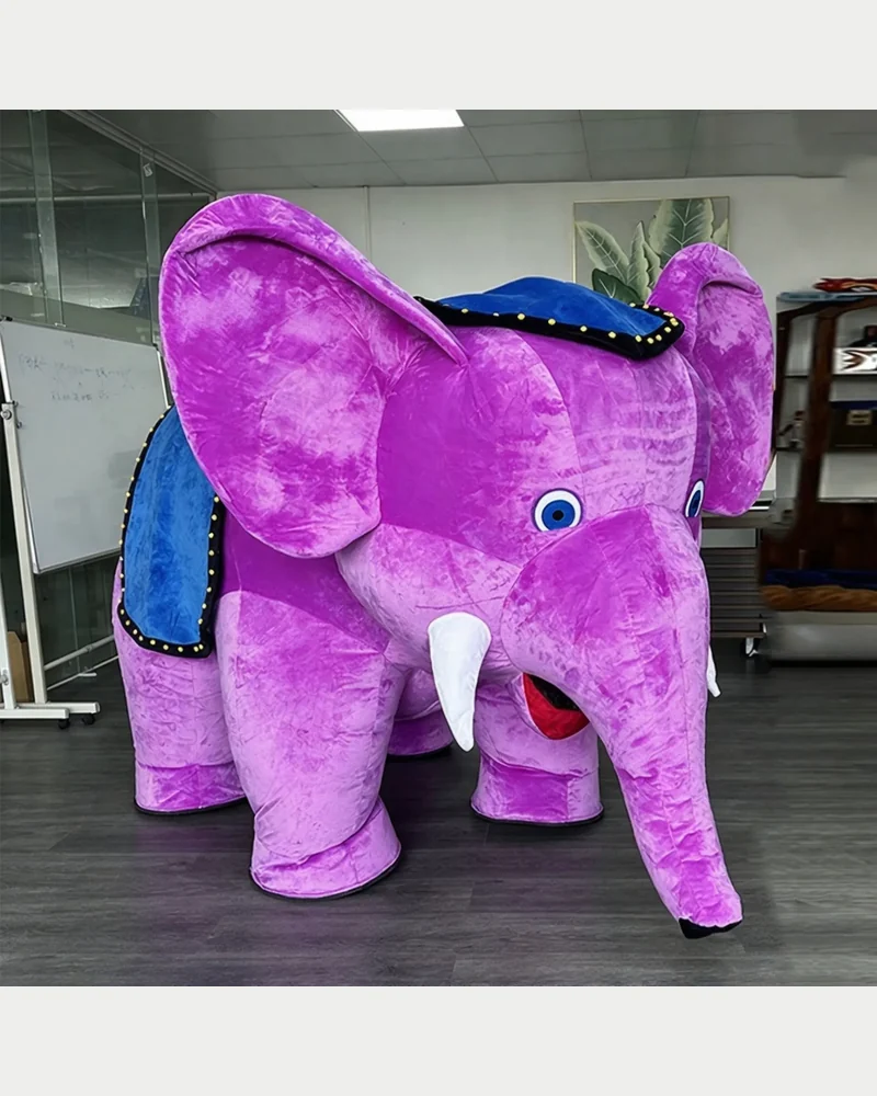 Purple Parade Elephant Mascot