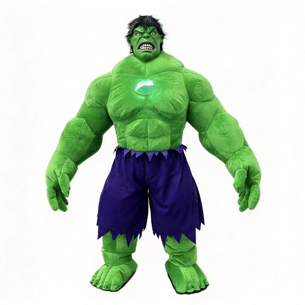 Muscular Green Superhero Mascot — inflatable mascot costume, factory photo
