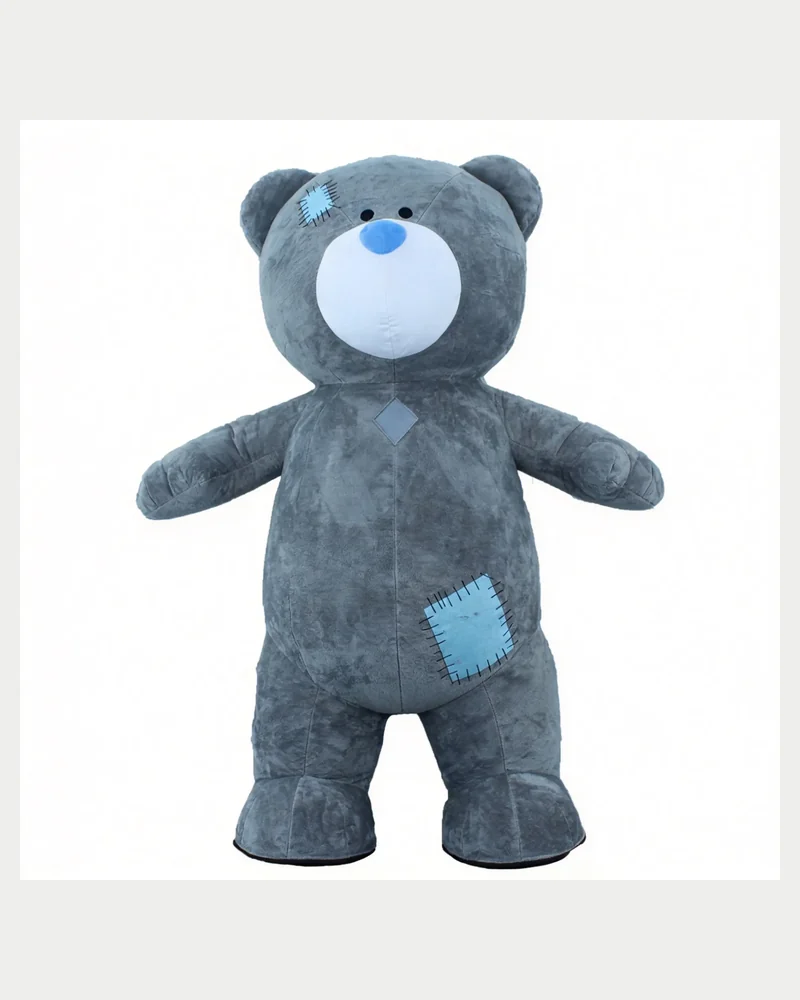 Patchwork Grey Bear Mascot