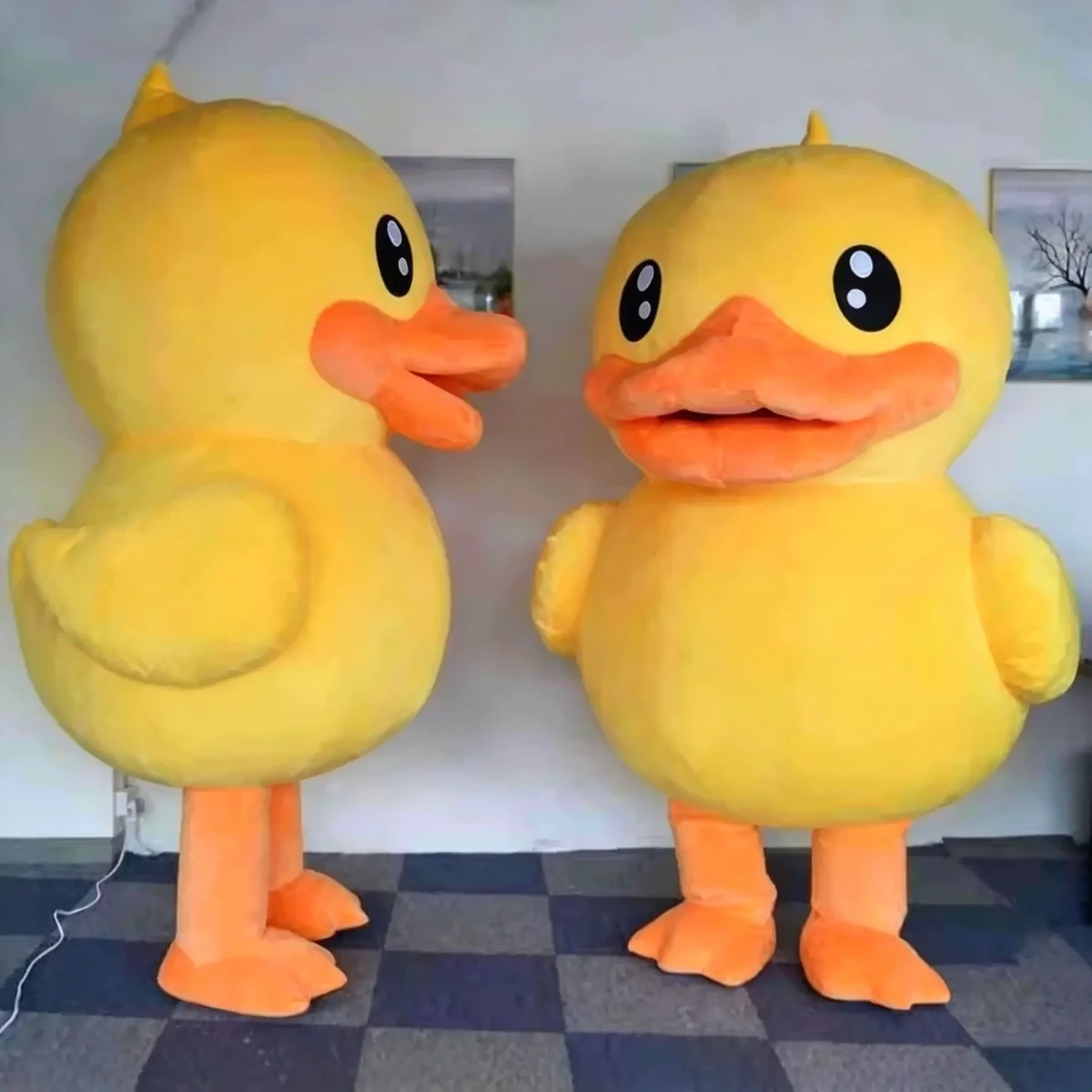 Giant Yellow Duck Mascot — inflatable mascot costume, factory photo