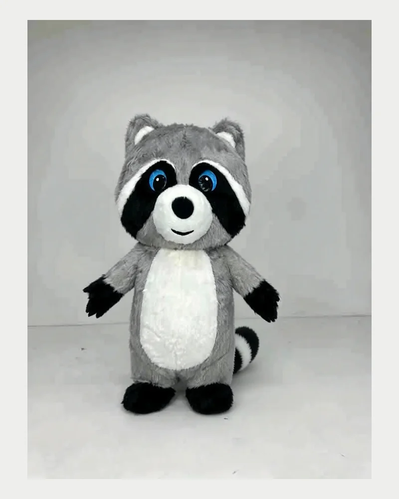 Grey Raccoon Mascot