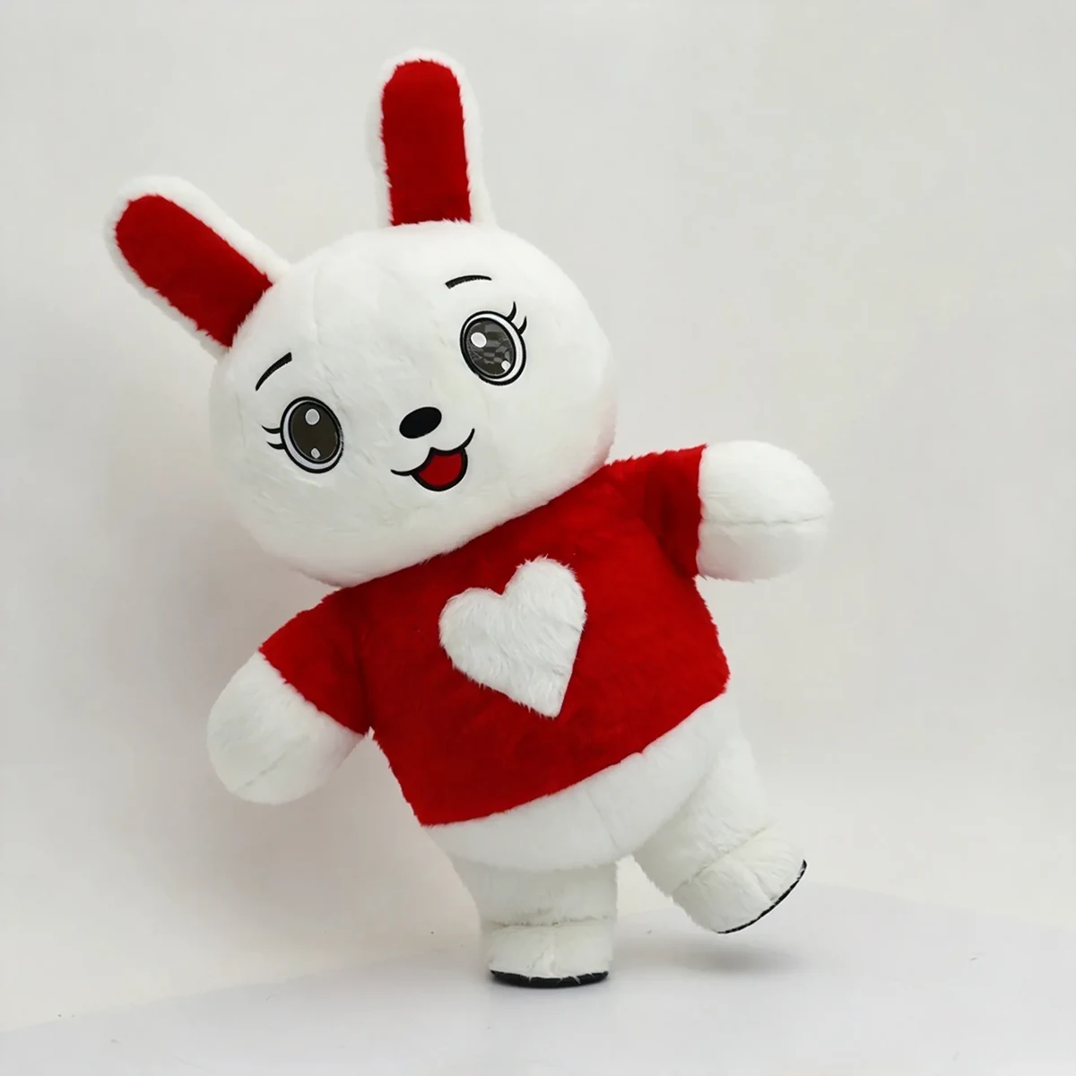 Red Heart Bunny Mascot — inflatable mascot costume, factory photo