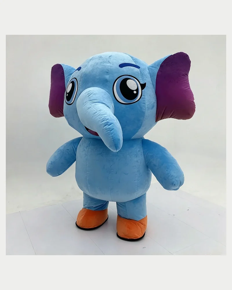 Blue Baby Elephant Mascot