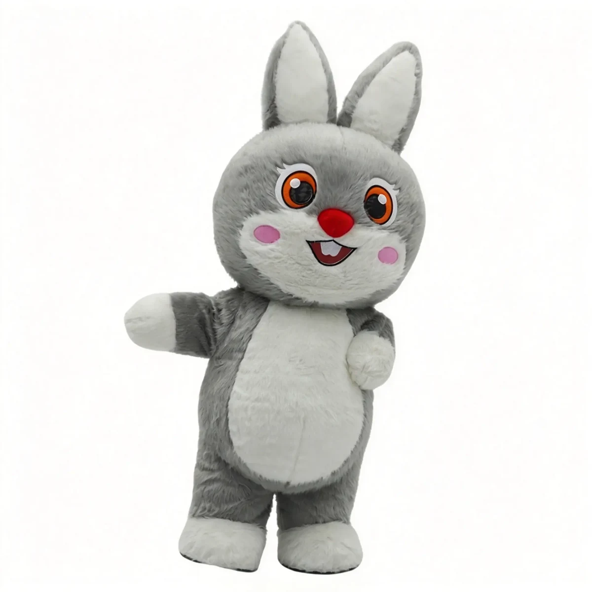 Grey Rabbit Mascot — inflatable mascot costume, factory photo