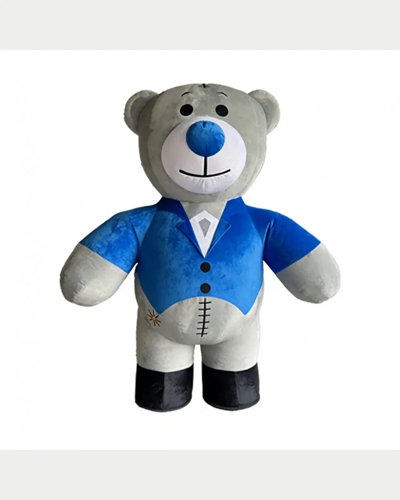 Blue Suit Bear Mascot