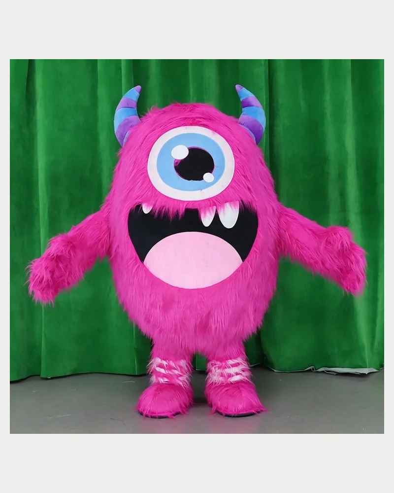 Pink One-Eye Monster Mascot